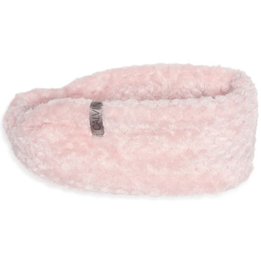 Calvin Klein Textured Faux Sherpa Headband Blush